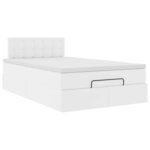 vidaXL Cadre de lit ottoman avec matelas blanc 120x190 cm similicuir