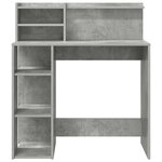 vidaXL Bureau avec rangement Gris béton 90 x 48 x 101 5 cm