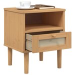vidaXL Table de chevet SENJA aspect de rotin marron bois de pin massif