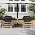 vidaXL Chaises de jardin avec table 3 Pièces Noir 45 x 45 x 40 cm