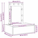 vidaXL Table de Toilette Blanc 60 x 40 x 70 cm Bois d'ingénierie