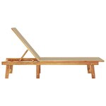 vidaXL Chaise longue taupe bois d'acacia solide et textilène