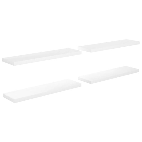vidaXL Étagère murale flottante 4 Pièces Blanc brillant 90x23 5x3 8cm MDF