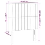 vidaXL Tête de lit à LED Gris foncé 90x5x118/128 cm Velours