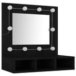 vidaXL Armoire à miroir avec LED noir 60x31 5x62 cm