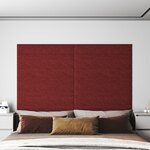 vidaXL Panneaux muraux 12 Pièces Rouge bordeaux 90x15 cm Tissu 1 62 m²