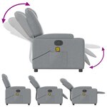vidaXL Fauteuil de massage inclinable Gris clair Tissu