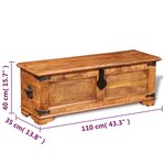vidaXL Coffre de rangement Bois de manguier brut