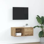 vidaXL Meuble TV chêne artisanal 60x31x25 5 cm bois d'ingénierie