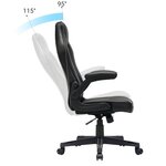 Chaise de bureau fauteuil gamer siège ergonomique pivotant avec accoudoirs rabattables hauteur réglable et inclinaison libre charge 150 kg noir 12_0004864