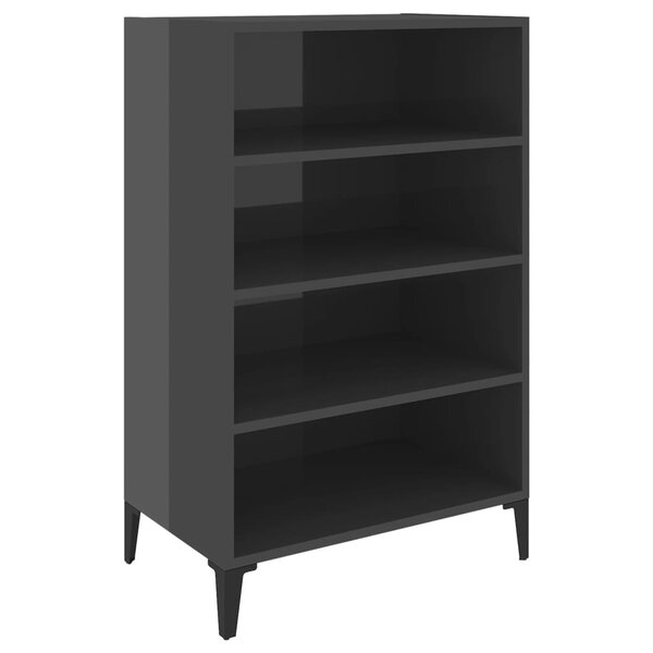 vidaXL Buffet Gris brillant 57x35x90 cm Aggloméré