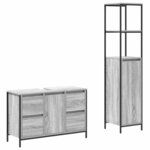 vidaXL Ensemble de mobilier de salle de bain 2 Pièces Gris sonoma et Noir