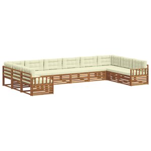 vidaXL Ensembles de canapés 6 pc Naturel et Crème Bois d'Acacia Massif