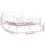 vidaXL Cadre de lit avec tête de lit 160x200 cm bois massif