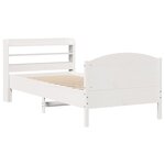 vidaXL Cadre de lit sans matelas blanc 75x190 cm bois de pin massif
