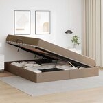 vidaXL Lit avec rangement et matelas 2 Pièces Cappuccino Cuir