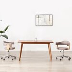 vidaXL Chaise pivotante à manger Taupe Bois courbé et tissu