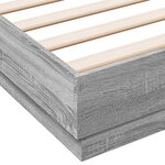 vidaXL Cadre de lit avec lumières LED sonoma gris 120x200 cm