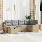 vidaXL Ensemble de canapé de jardin 6 Pièces Beige  Gris clair
