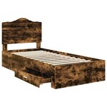 vidaXL Cadre de lit Chêne fumé 90 x 190 cm Bois d'ingénierie
