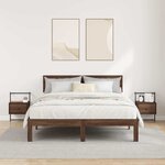 vidaXL Table de chevet murale 2 Pièces chêne marron 35x30x51 cm