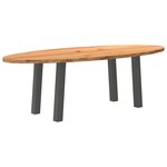 vidaXL Table à manger marron clair bois de chêne massif ovale