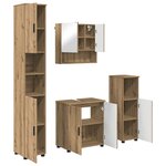 vidaXL Ensemble de mobilier de salle de bain 4 Pièces chêne artisanal