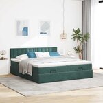 VidaXL Cadre de lit ottoman avec matelas vert foncé 180x200cm velours