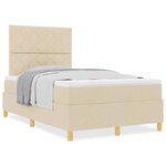 vidaXL Lit à ressorts avec matelas Crème 120 x 200 cm tissu