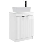 vidaXL Meuble de salle de bain avec évier Blanc brillant