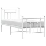 vidaXL Cadre de lit métal avec tête de lit/pied de lit blanc 75x190 cm