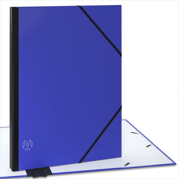 ACROPAQ Carton à dessin A3- 34 x 45 cm  Avec fermeture élastique  Dos extensible pour plus d'espace- Bleu- Certifié FSC