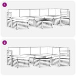 vidaXL Ensemble de canapés d'extérieur 8 pc Blanc et Beige Polyester