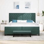 vidaXL Lit à ressorts avec matelas Vert foncé 200 x 200 cm Velours