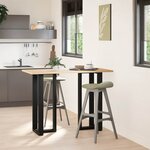 vidaXL Pieds de table de bar en forme de T  2 pièces  noir  50 x 35 x (100-101) cm  acier