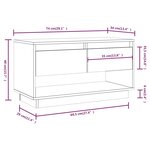 vidaXL Meuble TV Noir 74x34x40 cm Bois de pin massif
