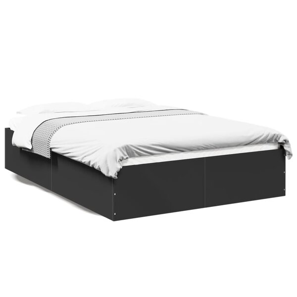 vidaXL Cadre de lit sans matelas noir 140x190 cm