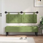 vidaXL Tête de lit suspendue Avec lumière LED Vert clair Velours