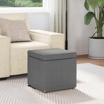 vidaXL Tabouret Gris foncé 41 x 41 x 40 cm Tissu et bois stratifié