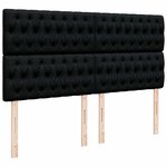 VidaXL Cadre de lit ottoman avec matelas noir 200x200cm tissu