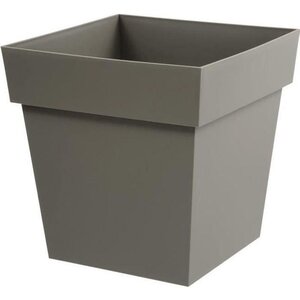 Pot de fleur carré - 39 x 39 x 39 cm - 38 L - Taupe