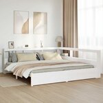 vidaXL Lit bibliothèque sans matelas blanc 180x200 cm bois pin massif