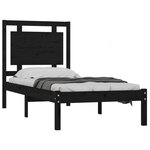 vidaXL Cadre de lit sans matelas noir 75x190 cm bois massif