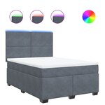 vidaXL Sommier à lattes de lit et matelas Gris foncé 140x200cm Velours