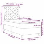 vidaXL Lit à ressorts avec matelas Gris clair 90 x 190 cm Velours