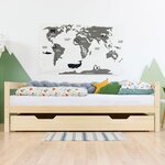 Tiroir de lit 90 x 200 BUDDY - bleu clair