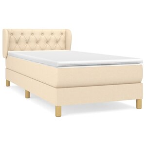 vidaXL Sommier à lattes de lit avec matelas Crème 80x200 cm Tissu