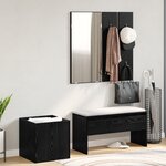 Meuble d'entrée en bois d'ingénierie chêne noir vidaXL
