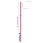 vidaXL Mât de drapeau télescopique Argenté 5 55 m Aluminium