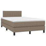 vidaXL Sommier à lattes de lit avec matelas LED Taupe 120x200 cm Tissu